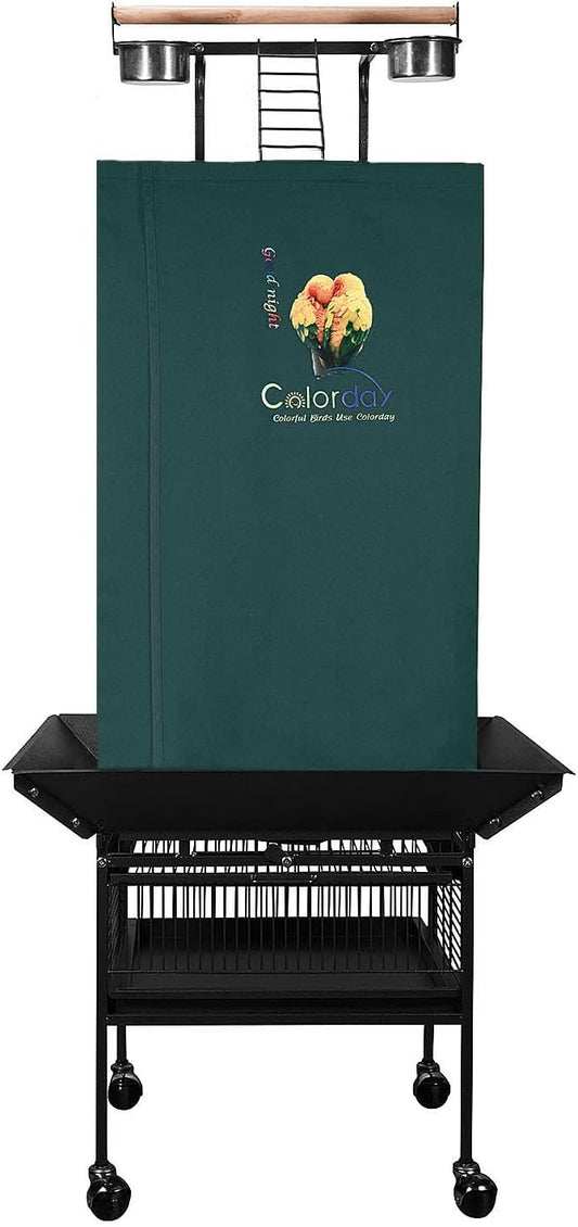 Good Night Bird Cage Cover for Large Bird Cage with Play Top (Patent Pending), Green 61"