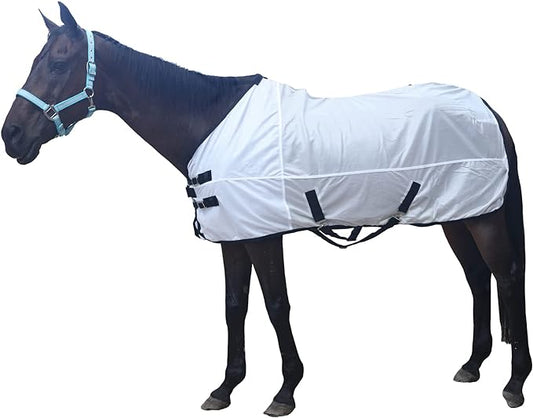 Comfy Mesh Horse Fly Sheet Equine Summer Sheets Stand Neck White 69