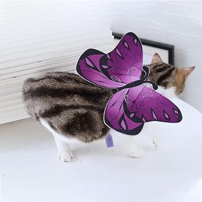 Pet Cat Bat Wings for Halloween Party Decoration, Puppy Collar Leads Cosplay Bat Costume,Cute Puppy Cat Dress Up Accessories