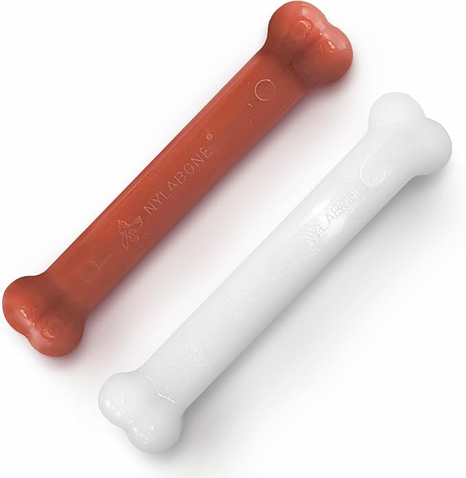 Nylabone Power Chew Classic Bone Chew Toy for Dogs, Durable Dog Toys for Aggressive Chewers, Chicken Flavor, Large/Giant - Up to 50 lbs. (2 Count)