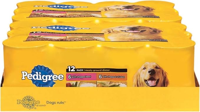 Pedigree Meaty Ground Dinner Multipack Chicken And Beef Dog Food 13.2 Ounces (Two 12-Can Cases)