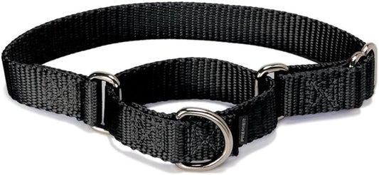 PetSafe Adjustable Martingale Collar - Only Tightens When Dogs Pull, Prevents Slipping Out - Helps with Strong Pullers, Increased Control - Alternative to Choke Collar - 3/4", Medium, Black