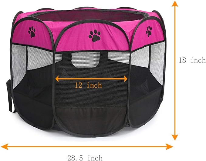 Portable Pet Playpen, Dog Playpen Foldable Pet Exercise Kennel Pen Tents Dog House Playground for Cat/Puppy Dog Indoor Outdoor Travel Use