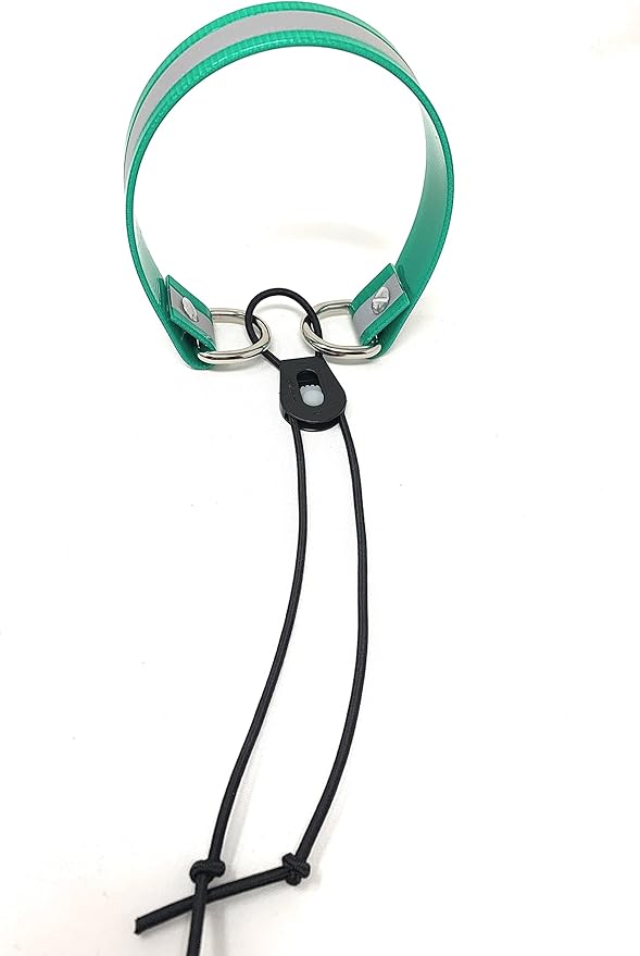 Sparky Pet Co - Surefit ECollar Replacement Strap - Bungee Dog Collar - Waterproof - Adjustable - Secure Nexus Wheel Lock - for Electronic Training & Invisible Fence Systems - 1" (Reflective Green)