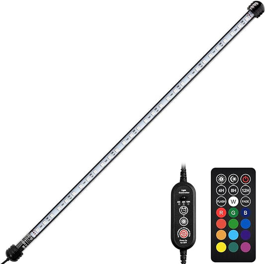 NICREW Submersible RGB Aquarium Light, Underwater Fish Tank Light with Timer, Multicolor LED Light with Remote Controller, 23 Inches