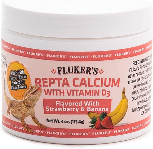 Fluker's Strawberry Banana Flavored Repta Calcium with Vitamin D3, 4 oz