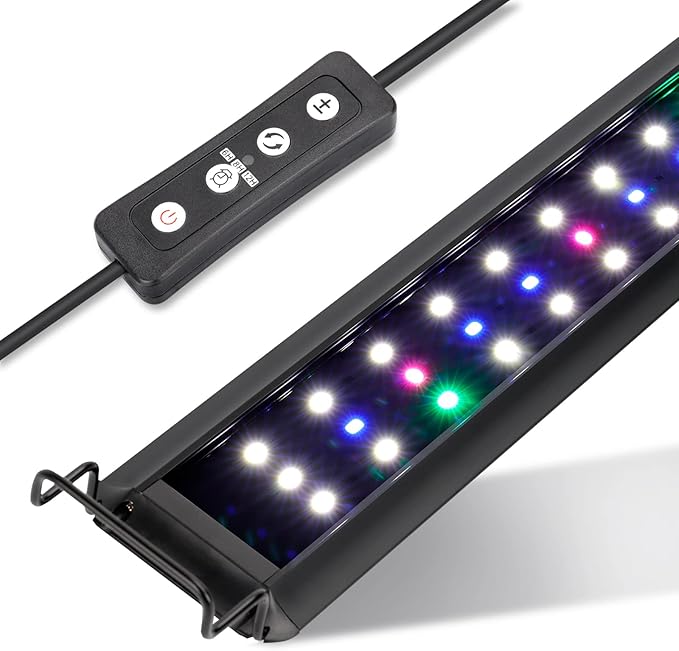 hygger 29W Full Spectrum Aquarium LED Light with 10 Levels Brightness, White Blue Red Green LEDs,6H8H12H Timer,RGB Light for 36~44IN Freshwater Fish Tank, Aquatic Plants Tropical Ornamental Fish