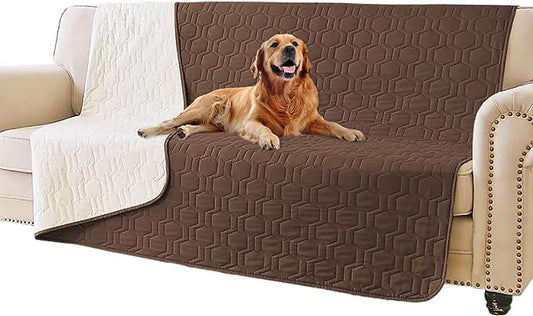 Waterproof & Anti-Slip Dog Bed Cover and Pet Blanket Sofa Pet Bed Mat ，car Incontinence Mattress Protectors Furniture Couch Cover for Most Cats Dogs, Pets<52x82-Chocolate>