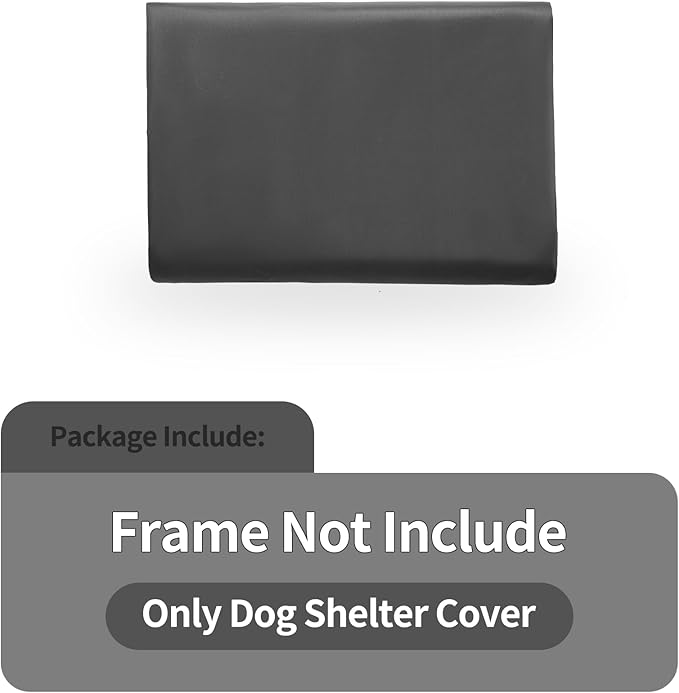 4'x4'x3' Outdoor Dog Sun Shade Shelter Deep Grey Tent Tarpaulin, Not Included Metal Frame, Only Canopy Cover Roof