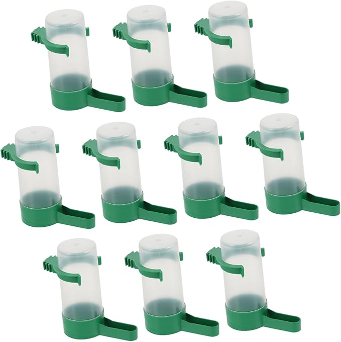 10pcs Bird Waterer Bird Food and Water Dispenser Parakeet Water Dispenser for Cage Pigeon Drinker Quail Drinker Rabbit Drinking Glasses Bird Water Drinker Utensils Plastic Squirrel