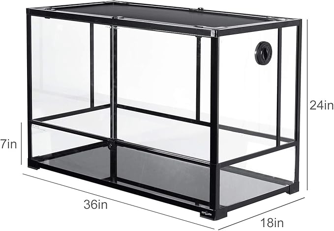 REPTI ZOO 67 Gallon Reptile Terrarium Reptile Large Glass Tank 2 in 1 Side TOP Screens Crested Gecko Tank Double Hinge Door Tortoise Tank Reptile Terrarium Lizard Tank Tree Frog Terrarium