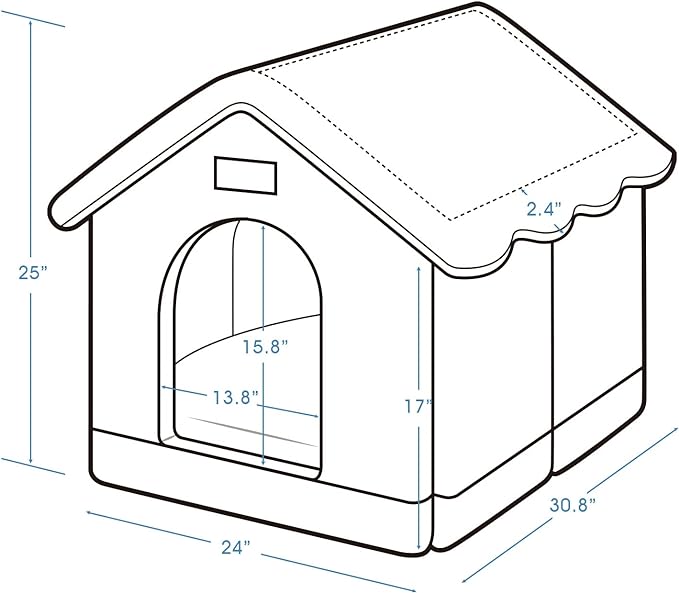 Jiupety Cozy Pet Bed House, Indoor/Outdoor Pet House, 2XL Size for Large Dog, Warm Cave Sleeping Nest Bed for Cats and Dogs, Gray