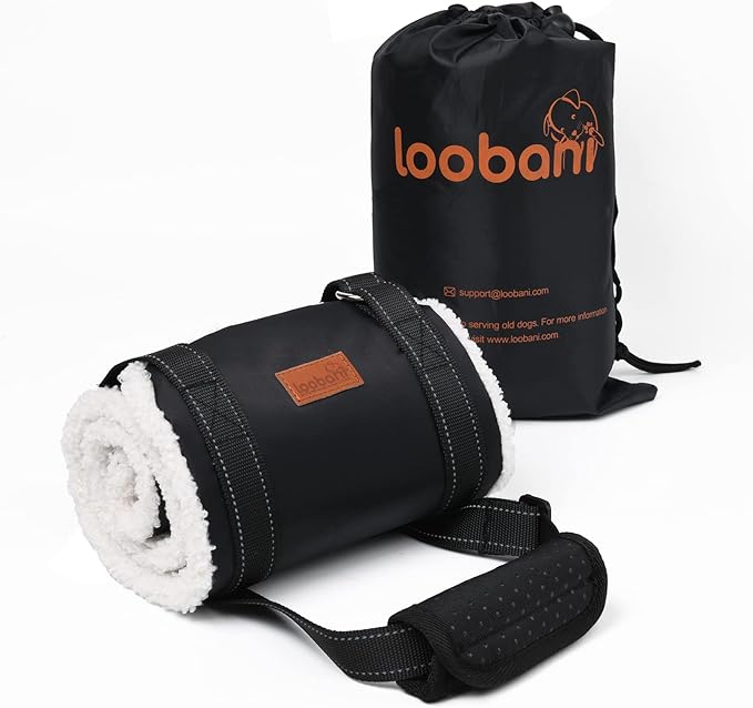 LOOBANI Portable Dog Sling for Back Legs, Hip Support Harness to Help Lift Dogs Rear for Canine Aid and Old K9 Cruciate Ligament Rehabilitation (Medium) Black