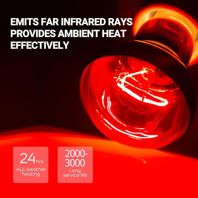 REPTIZOO 75W Reptile Heat Lamp Bulb, 2PCS Day & Night Basking Spot Light Combo Pack includes Infrared Heat Lamp and UVA Daylight Heating Lamp Basking Light