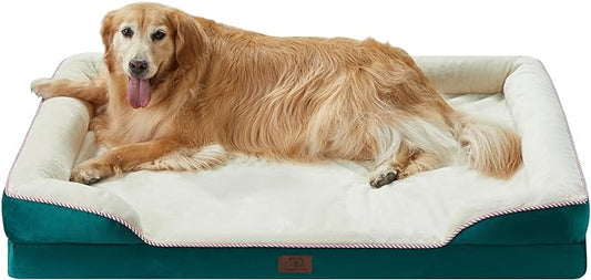 WNPETHOME Orthopedic Dog Beds for Large Size Dogs, Big Waterproof Dog Couch Bed with Washable Removable Cover, Medium Pet Bed Sofa with Sides