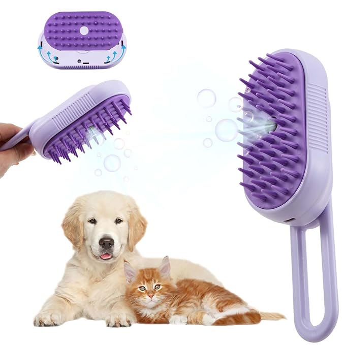 Cat Steam Brush, Cat Spray Comb, Pet Massage Shedding Brush, Rechargeable Silicone Steam Hair Brush, Multi-functional Cat And Dog Hair Brush,Cat Hair Steam Brush