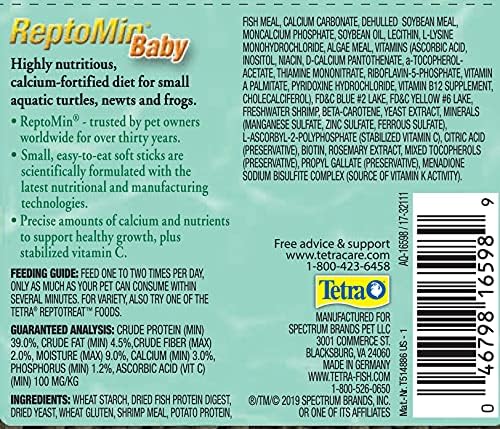 Tetra ReptoMin Baby Floating Food Sticks, 0.92-Oz (26g)