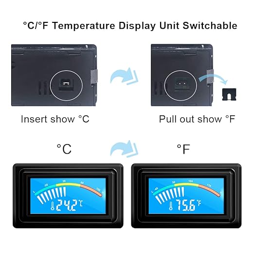 Digital Thermometer Temperature Gauge USB Power Supply with Sensor Probe for Aquarium Vehicle PC Case Incubators Brooders Climb Pet Fahrenheit & Celsius LCD Display