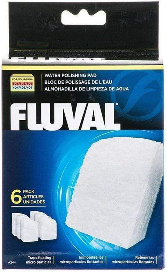Fluval Quick-Clear Water Polishing Pads, Mechanical Filter Media for Aquariums, 6-Pack, A244A1,All Breed Sizes