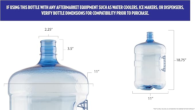 New Wave Enviro BPA Free PET Bottle, 5-Gallon Capacity, Crown Top Cap (not included), Designed for Durability with Integrated Handle, Blue Color