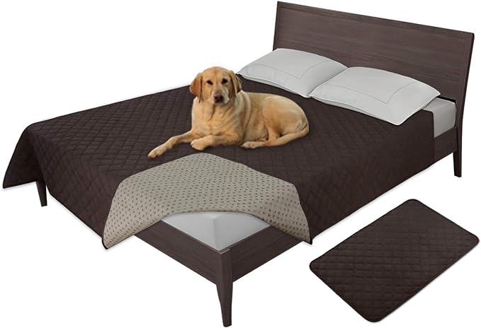 Easy-Going 100% Waterproof Dog Bed Cover, Non-Slip Pet Blanket for Furniture, Washable Couch Cover, Repleasement Sofa Cover (86x82 in,Chocolate)