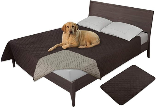 Easy-Going 100% Waterproof Dog Bed Cover, Non-Slip Pet Blanket for Furniture, Washable Couch Cover, Repleasement Sofa Cover (86x82 in,Chocolate)