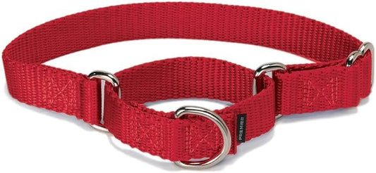 PetSafe Adjustable Martingale Collar - Only Tightens When Dogs Pull, Prevents Slipping Out - Helps with Strong Pullers, Increased Control - Alternative to Choke Collar - 1", Medium, Red