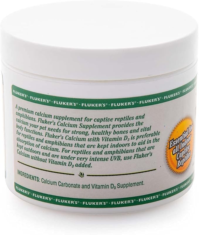 Fluker's Calcium Reptile Supplement with added Vitamin D3, 4 oz.