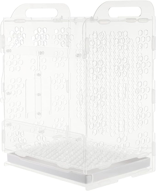 iplusmile Portable Bird Cage, Clear Acrylic Birdcage Hanging Bird Cage House Bird Bath Cage for Parrots, Parakeets, Macaw Lovebirds Bird Accessories