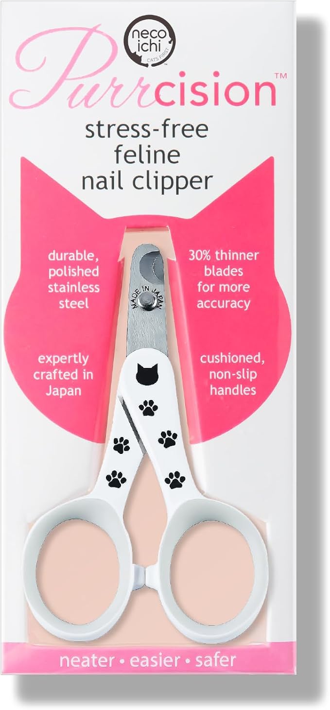 Necoichi Purrcision Feline Cat Nail Clippers Stress-Free, Expertly Crafted in Japan, Neater, Easier, Safer, 30% Thinner Blades, No.1 Seller in Japan! (1 Pack of 1 Piece)