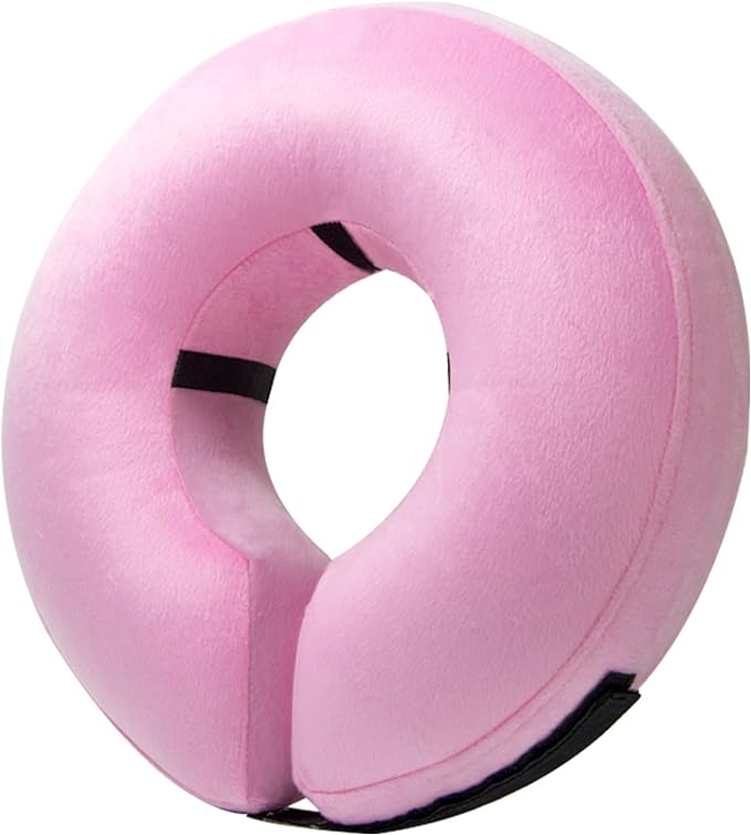 BENCMATE Protective Inflatable Collar for Dogs and Cats - Soft Pet Recovery Collar Does Not Block Vision E-Collar (Large, Pink)
