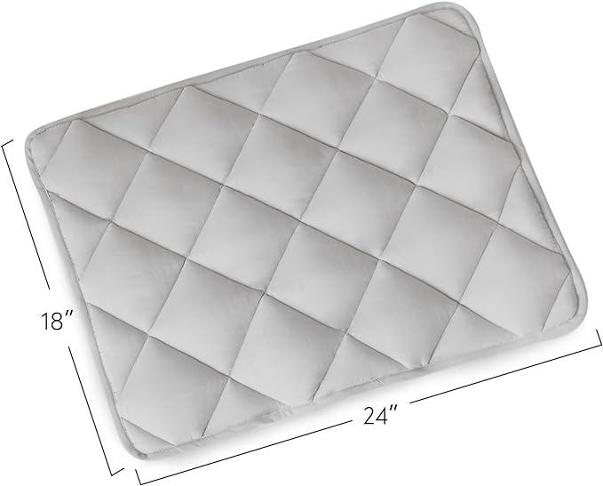 Dog Crate Pad 2 Pack, Soft Dog Crate Mat with Anti-Slip Bottom, Machine Washable Kennel Pad, Crate Mats for Dog Cages, Dog Bed for Crate, Fits 24 Inch Dog Crate, Grey
