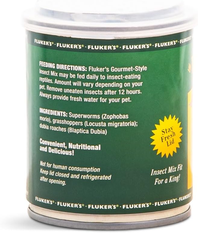 Fluker's Gourmet Canned Food for Reptiles, Fish, Birds and Small Animals, Insect Mix, 2.75 oz