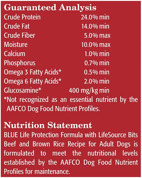 Blue Buffalo Blue Life Protection Formula Natural Adult Beef and Brown Rice Dry Dog Food, 24 lbs.