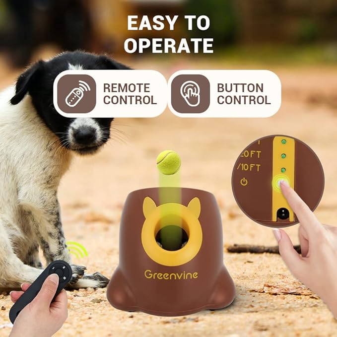 Automatic Dog Ball Launcher Interactive Ball Thrower Fetch it Machine 6 Balls Included