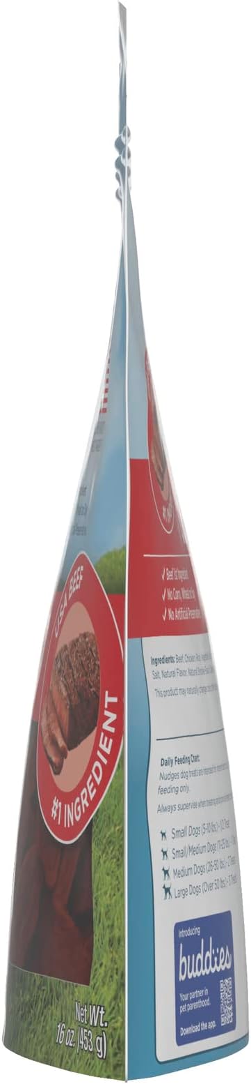 Blue Buffalo Nudges Jerky Cuts Natural Dog Treats, Beef, 16oz