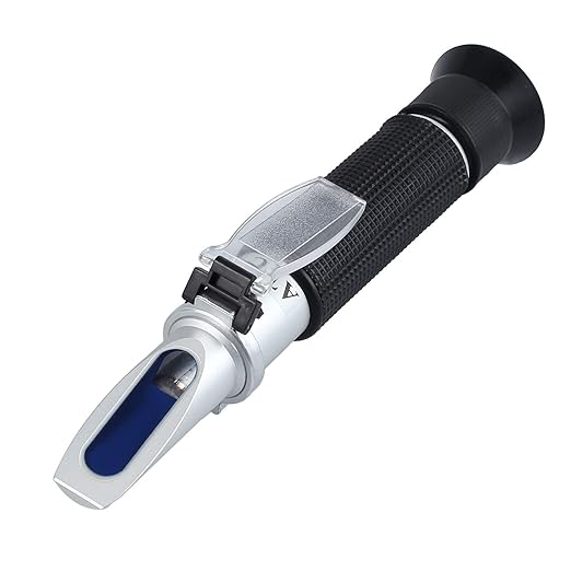 Salinity Refractometer for Seawater and Marine Fishkeeping Aquarium, Saltwater Tester Hydrometer, Dual Sacle 0-100ppt & 1.000-1.070 Specific Gravity with ATC Automatic Temperature Compensation