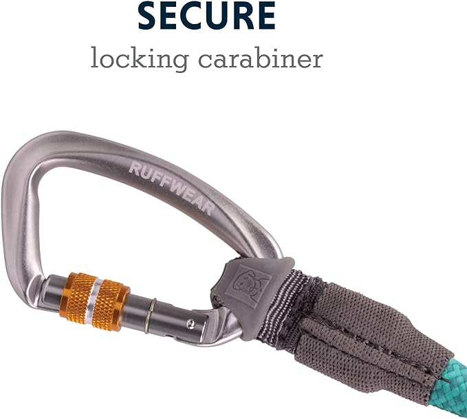 Ruffwear, Knot-a-Leash Dog Leash, Reflective Rope Lead with Carabiner, Aurora Teal, Small