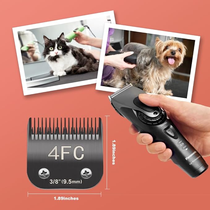 7FC Pet Dog Grooming Detachable Blades, Compatible with Andis Size-7FC Cut Length 1/8"(3.2mm), Most A5,KM Series Clippers,Made of Ceramic Blade (Black/3PCS)