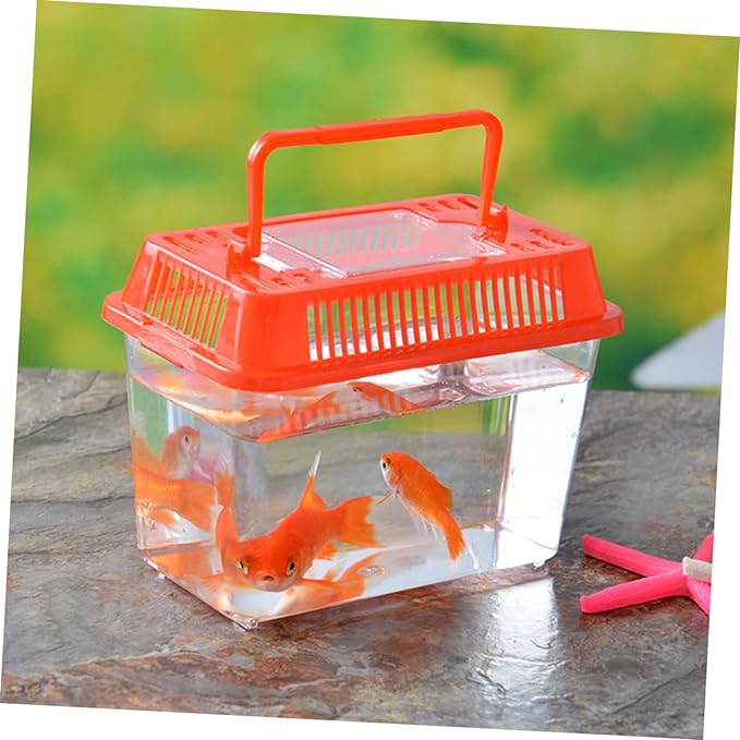 Plastic Turtle Fish Tank Pet Fish Tank Small Aquarium Plastic Goldfish Aquarium Habitat Acrylic Reptile cage reptisoil terrariums Handheld Aquarium Feeding Box Household