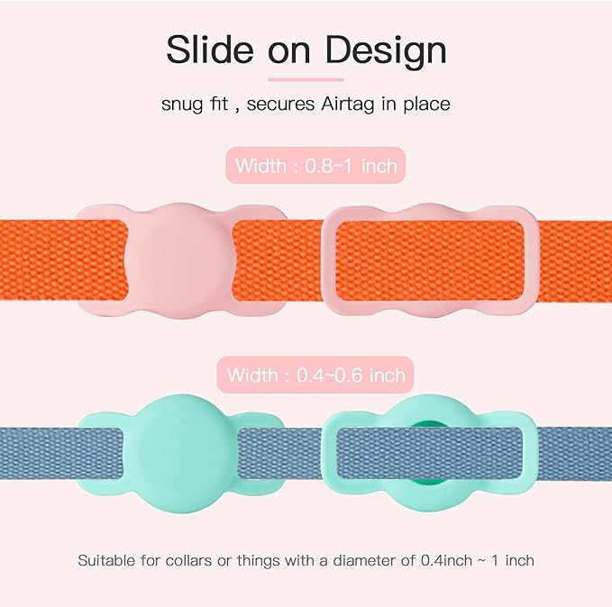 PuppyDoggy 2 Pack Holder for Collar, Dog Cat Case, Silicone Case Waterproof, Scratch-Resistant, Anti-Lost & 1 Pack Keychain Holder for Bag, Suitcase (Large, Purple)