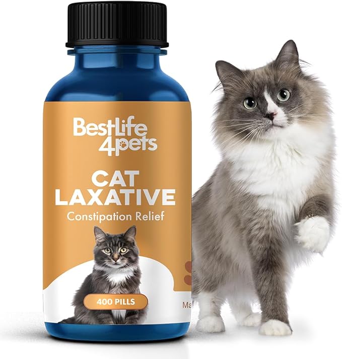 BestLife4Pets - Cats Constipation Relief and Stool Softeners - Natural Health Supplements to Help Digestion, Gas Relief and Constipation - Allergy Laxatives for Cats- Pills