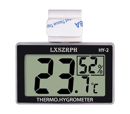 Reptile Thermometer Hygrometer HD LCD Reptile Tank Digital Thermometer with Hook Temperature Humidity Meter Gauge for Reptile Tanks, Terrariums, Vivarium (4packs)