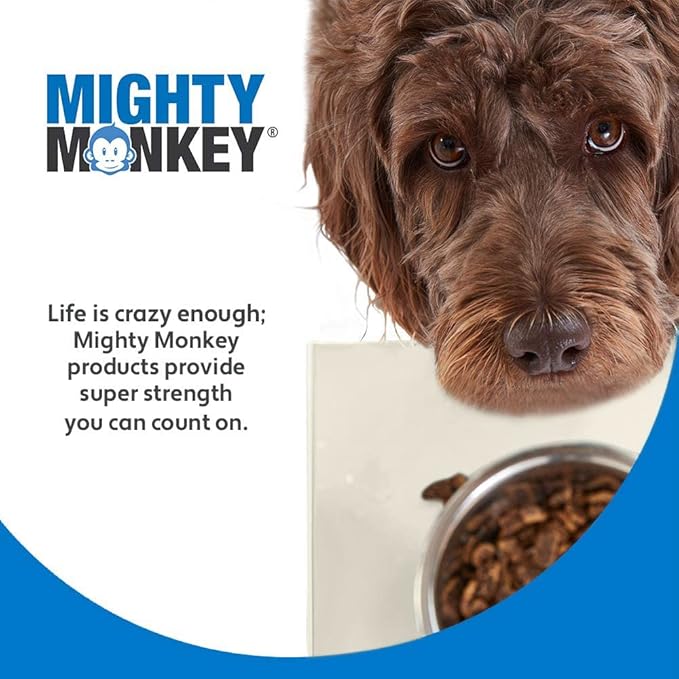 MIGHTY MONKEY 100% Waterproof Dog Food Mat, Raised Edges Silicone Pet Feeding Placemat for Cat, Dogs, Pet Bowls, High Lipped Tray Prevents Water Spills, Food on Floor, Dishwasher Safe, 18x12, Cream