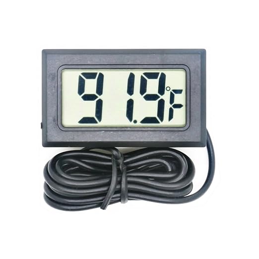 Digital Refrigerator Thermometer LCD Display Thermostat Oven Thermometer Freezer Electronic Temperature Hygrometer with Probe for Vehicle Fish Tank Aquarium Incubators Brooders Climb Pet(Fahrenheit)