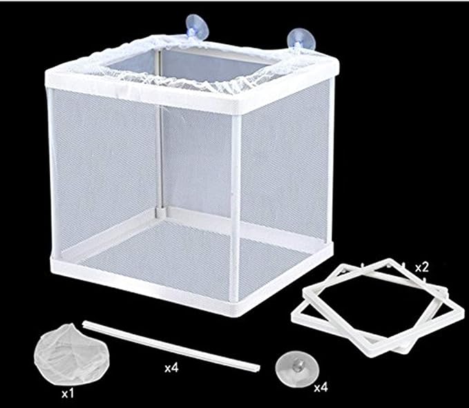 Fish Hatchery Breeder Box Aquarium Separation Net Nylon Incubator Mesh Fish Breeding Tanks Isolation Box White Square 20PCS