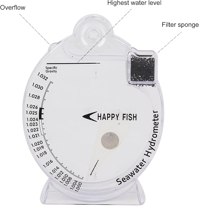 Zerodis Sea Hydrometer Salinity Specific Test Concentration Aquarium Testing Tool for Fish Water Marine Sea Saltwater(#1)