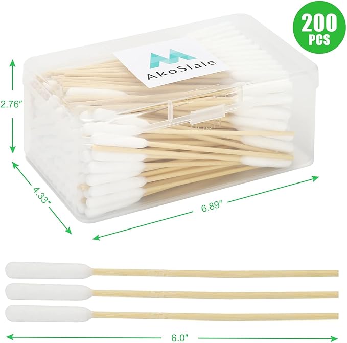 Dog Q Tips,200pcs-6 Inch,Large Cotton Swabs,Large Qtips,Ear Swabs for Dogs,Big Cotton Swabs,Dog Ear Cleaning Swabs,Long Q Tips for Dog Ears