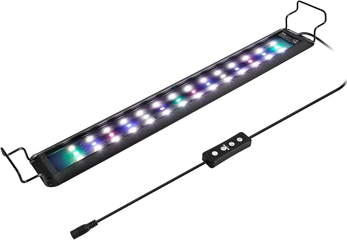 hygger 16W Full Spectrum Aquarium LED Light with 10 Levels Brightness, White Blue Red Green LEDs,6H8H12H Timer,RGB Light for 16~24IN Freshwater Fish Tank, Aquatic Plants Tropical Ornamental Fish