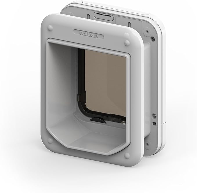 Closer Pets Cat Mate Microchip Activated Medium Size Cat Door for Entry Control of up to 30 Cats - ISO and AVID Compatible